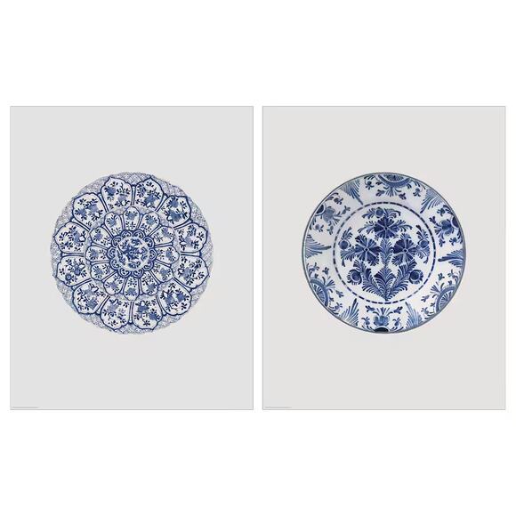 IKEA Bild Decorative Blue Dish Poster Wall Art - Picture 1 of 5